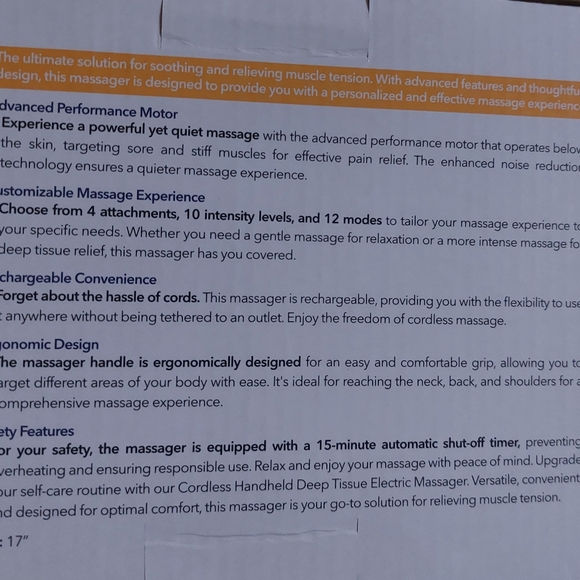 Eternal Living cordless handheld deep tissue massager - Picture 3 of 3